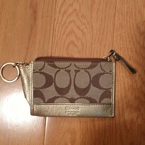 Coach Logo Cloth and Leather Card Case